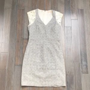 Gray Cotton Blend Rebecca Taylor Work Dress